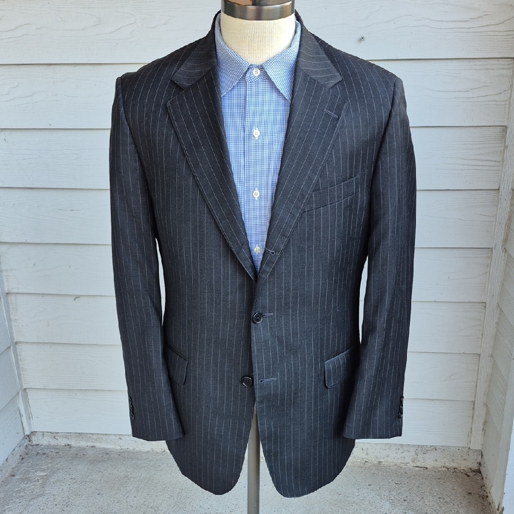 Men's Pinstripe Wool Sport Coat - Gray